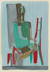 Igra by Ivan Šebalj, 1950.-1955., tempera na papiru, offered Oct 2023