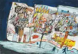 Zoltan Novak, Gradska svjetla, 1988.-1989., kolaž i tempera na papiru