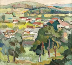 Sabin Popp, Sat ardelean, 1925, ulei pe carton