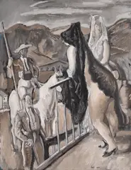 Serenadă în Toledo by Iosif Iser, 1932, guașă pe hârtie, sold Oct 2023