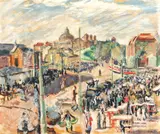 Iosif Iser, Bucureștii vechi, jumătatea anilor '30, guașă pe hârtie