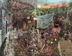 Horia Bernea, Seara grădinii, 1992, ulei pe pânză