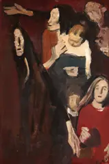 Spaime by Corneliu Baba, 1977, ulei pe pânză lipită pe carton, offered Oct 2023