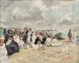 Francisc Gall, Plajă la Trouville, ulei pe pânză