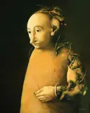 Portrait de vieil homme by Georges Mazilu, acrilic pe pânză, sold Oct 2023