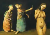 Le nu academic by Georges Mazilu, acrilic pe pânză, offered Oct 2023