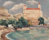 Ion Theodorescu-Sion, Vedere la Balcic, 1927, ulei pe carton