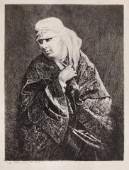 Orientală by Theodor Aman, acvaforte și gravură cu acul, sold Oct 2023