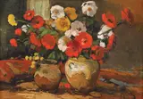 Jean Cheller, Maci și flori de câmp, 1948, ulei pe carton