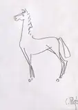 Mândru cal by Constantin Piliuță, creion pe hârtie, sold Sep 2023