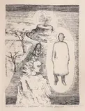 Ștefan Câlția, Apariția (seria Golemul după Gustav Meyrink), 1987, litografie
