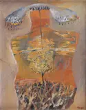 Dan Perjovschi, Autoportret, 1984-1985, ulei pe carton