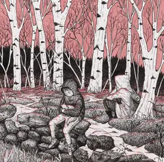 Alex Horghidan, Forest Friends, 2017, tuș și marker pe hârtie