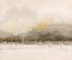 Marcel Bejgu, Iarnă la Bucov, 1996, ulei pe pânză