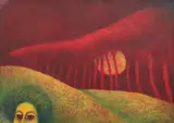 Quart de lune by Irina Katz Mazilu, 1983, ulei pe pânză, sold Sep 2023