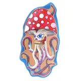 Filip Letinu, Crazy Mushroom, 2023, paste-up, acrilic și pix pe pfl