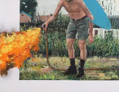 Ștefan Botiș, Fire II, 2017, ulei pe pânză