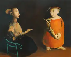 Georges Mazilu, La mère et le fils, acrilic pe pânză