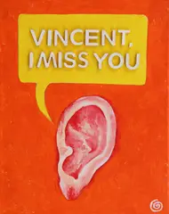 Ion Barbu, I Miss You, acrilic și lemn pe pânză