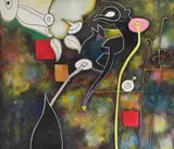 Maria Marian, Grădina cu delicii, 1999, acrilic pe pânză