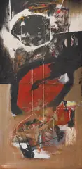Petru Lucaci, Compoziție verticală, 1995, ulei pe pânză