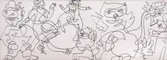 Teodora Gavrilă, Dancing cat, 2022, marker pe hârtie