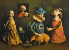 Georges Mazilu, Jeu de cartes avec tatou, cromolitografie