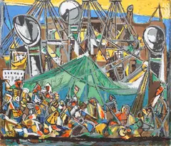 Imigranți by Marcel Janco, sold Sep 2023