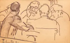Constantin Piliuță, Ședință, cărbune pe hârtie