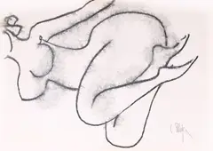 Constantin Piliuță, Nud, acuarelă pe hârtie