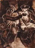 Carol Hübner, O țigară, 1932, tuș pe hârtie