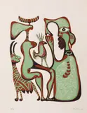 Jules Perahim, L'oiseau vert, 1977, cromolitografie