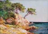 Hélène Davin, Vedere spre marea Mediterană, ulei pe pânză
