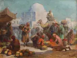 Imre Gergely, Piață din Alger, ulei pe pânză