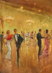 Nicolae Furduescu, Bal mascat, ulei pe carton