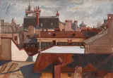 Tudor N. Pupezescu, Acoperișuri bucureștene, 1925, ulei pe carton