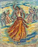 Paul Scorţescu, Flamenco, ulei pe lemn