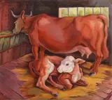 Carol Hübner, Maternitate, 1938, ulei pe pânză