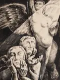 Carol Hübner, Îngerul, 1932, tuș pe hârtie