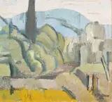 Traian Brădean, Peisaj montan, 1956, ulei pe carton