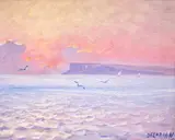 Dimitrie Florian, Răsărit pe mare, ulei pe carton