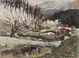 Iosif Rosenblut, Peisaj de munte, ulei pe carton