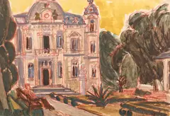 Sanda Șaramat, Primăria din Târgoviște, 1978, acuarelă pe hârtie