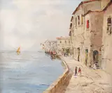 Rudolf Négely, Faleză la Veneția, 1943, ulei pe pânză