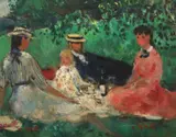 Francisc Gall, La pique-nique, ulei pe carton