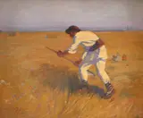 La amiază by Leon Biju, ulei pe pânză, sold Jul 2023