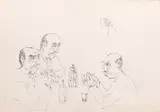 La birt by Constantin Piliuță, peniță pe hârtie, sold Jul 2023