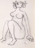 Constantin Piliuță, La pozat, 1998, acuarelă pe hârtie