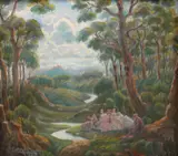 Eugen Urbanski de Neczuja, Peisaj romantic, 1932, ulei pe pânză