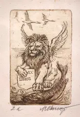 Ex Libris by Marcel Chirnoagă, acvaforte și acvatintă, sold Jul 2023